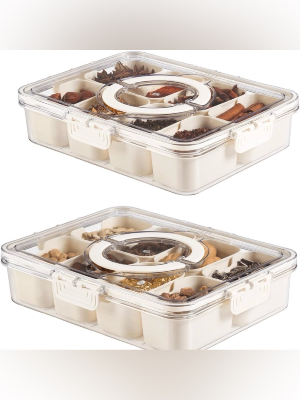 Bandesun Divided Serving Tray with Lid and Handle